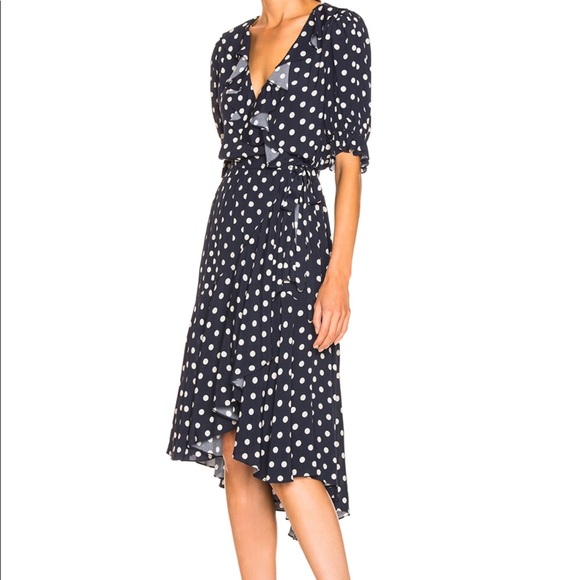 Fabulous Icons Polka Dot Wrap High Low Dress - Picture 9 of 10